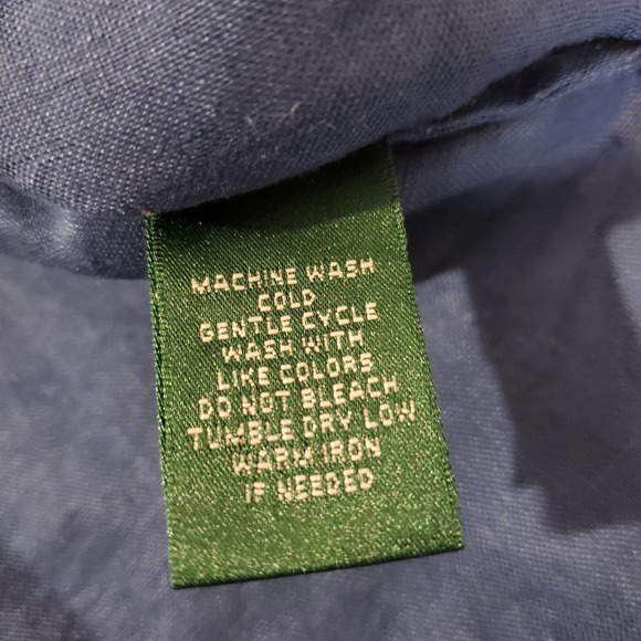 Lauren Ralph Lauren Linen Embroidered Boho Elegant Blouse Womens Size XL Blue - Picture 8 of 9